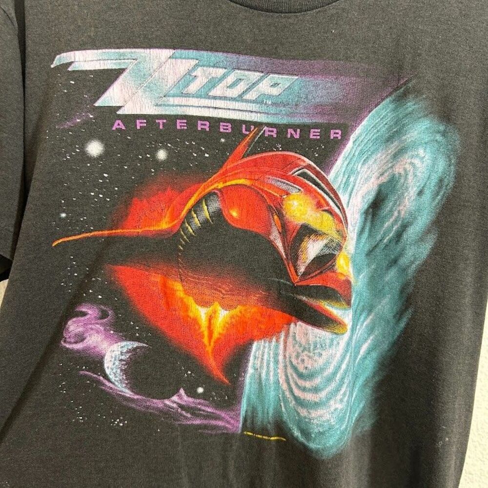 Vtg 1980s ZZ TOP Afterburner Band Tee T Shirt M/L SIngle Stitch Spring Ford Rock - Picture 5 of 10